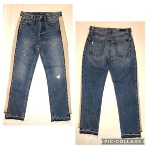 NWOT NOEND Denim Claude High Rise Straight Crop 27